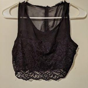 Cropped Mesh/Lacy Top